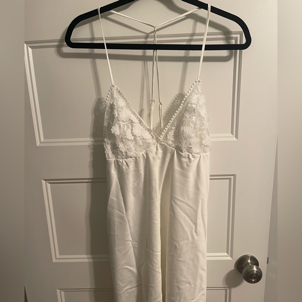 Flora Nikrooz Kylie Lace-Trim Charmeuse Chemise